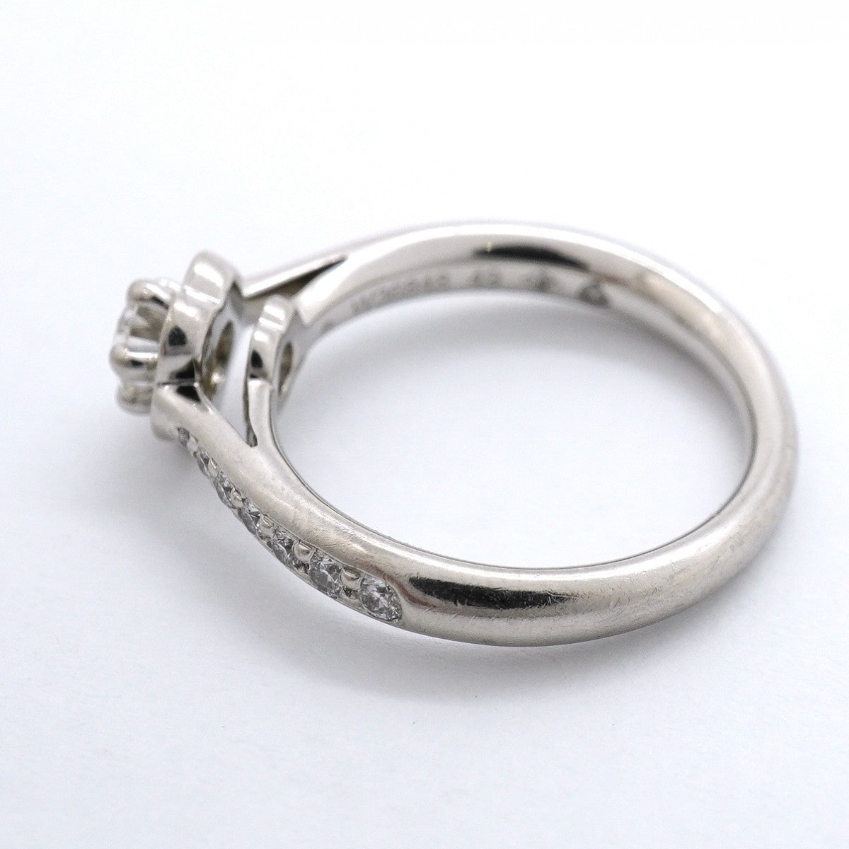 【6jgb0111】シャネル リング カメリア Pt950 プラチナ ダイヤモンド #49【中古】レディース
