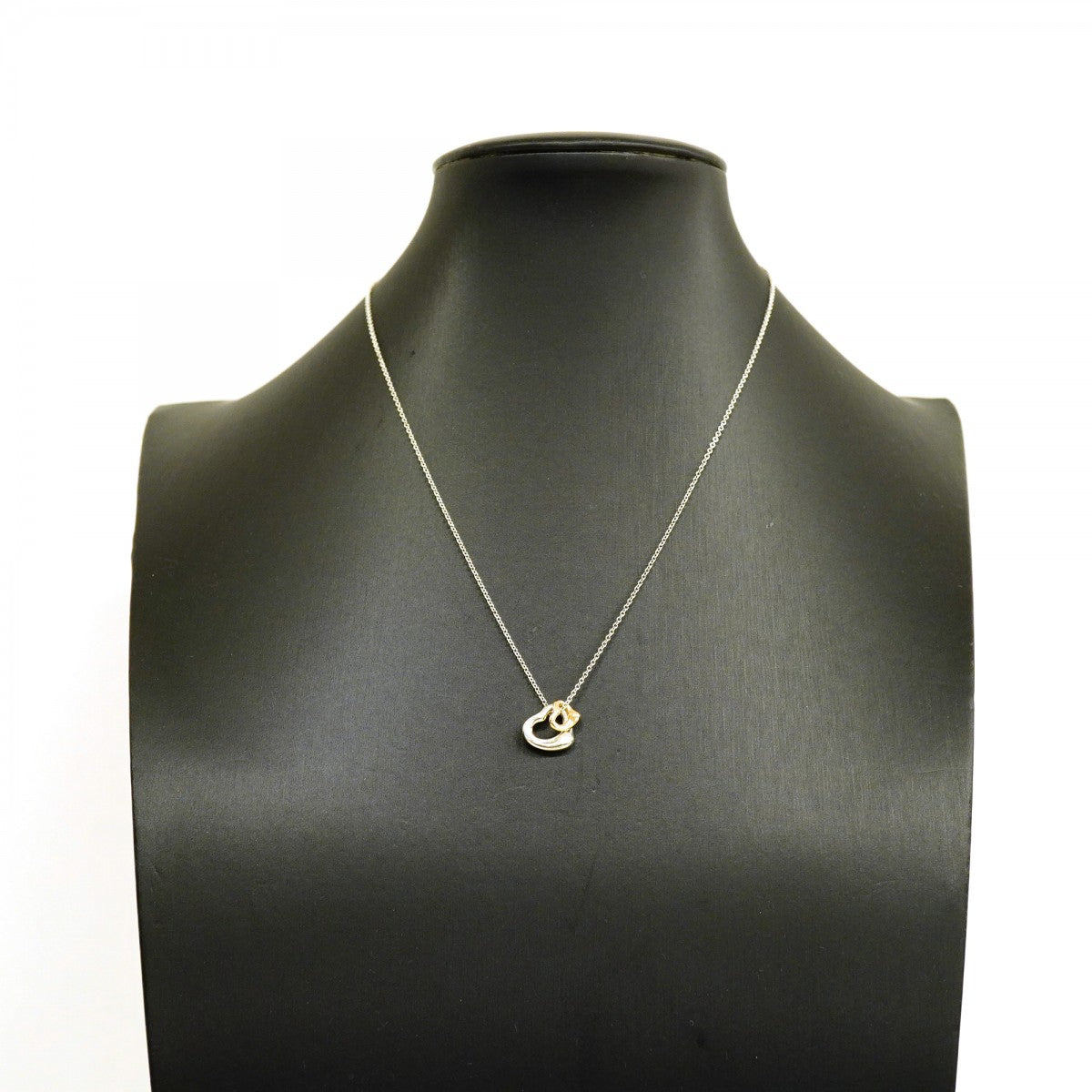 【6jgb0242-k】ティファニー ネックレス ダブルオープンハート K18PG ピンクゴールド シルバー925【中古】レディース