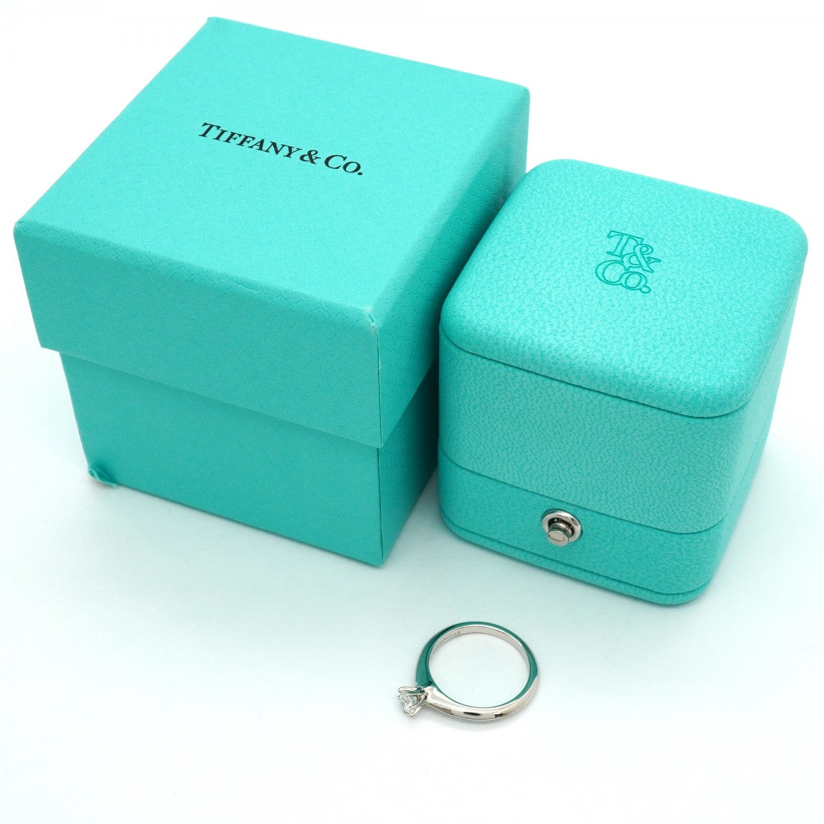 【6jgb0285】ティファニー リング ソリティア 1PD Pt950 プラチナ ダイヤモンド 0.22ct 8号【中古】レディース