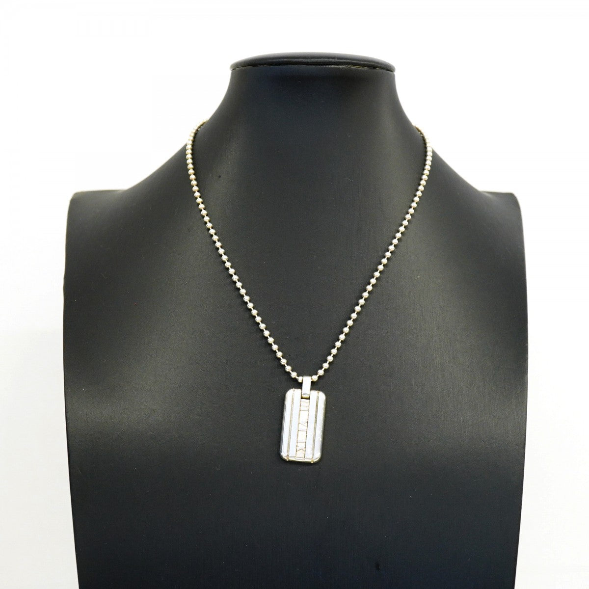 【6jgb0313-k】ティファニー ネックレス アトラス プレート/ボールチェーン シルバー925【中古】レディース