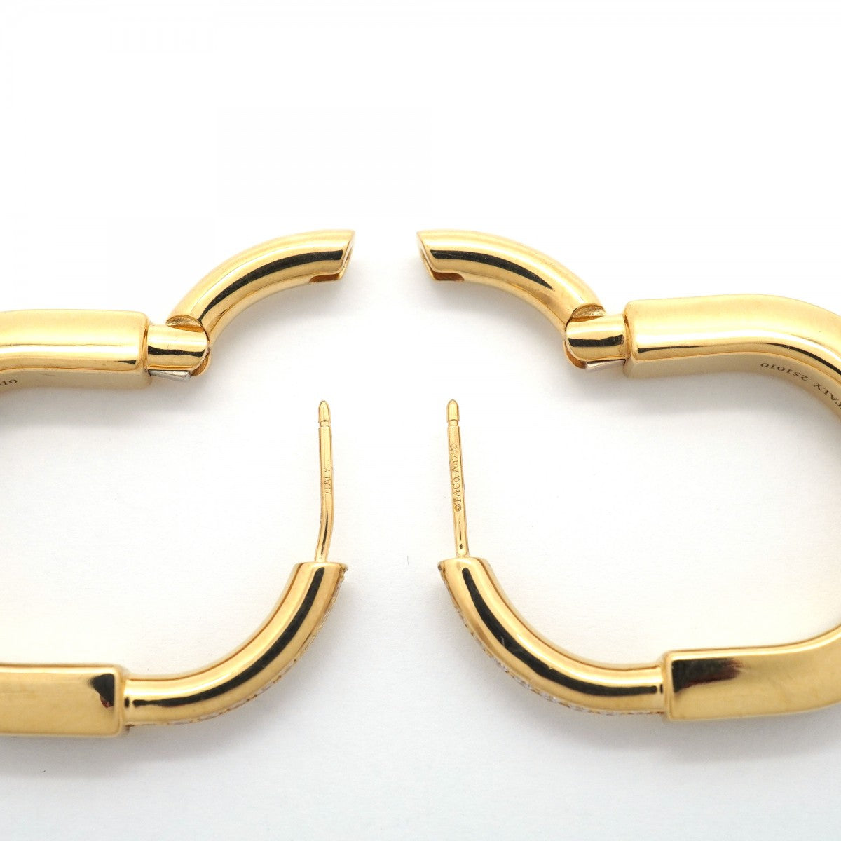 【6jgb0372】ティファニー ピアス ロック ミディアム K18YG イエローゴールド ダイヤモンド 0.095ct【中古】レディース