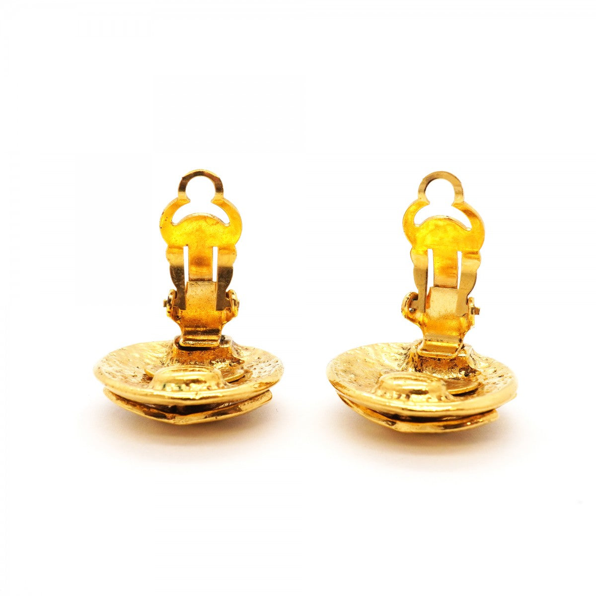【6jgb0469-k】シャネル イヤリング ヴィンテージ ココマーク 丸型 サークル GPメッキ ゴールド【中古】レディース