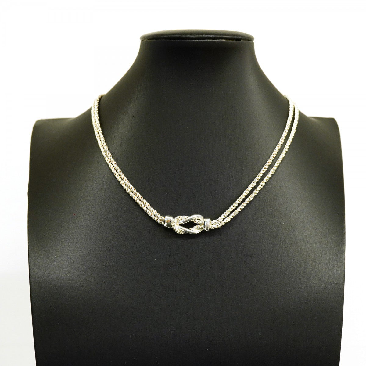【6jgb0485】ティファニー ネックレス センターノット/ダブルロープ シルバー925【中古】レディース
