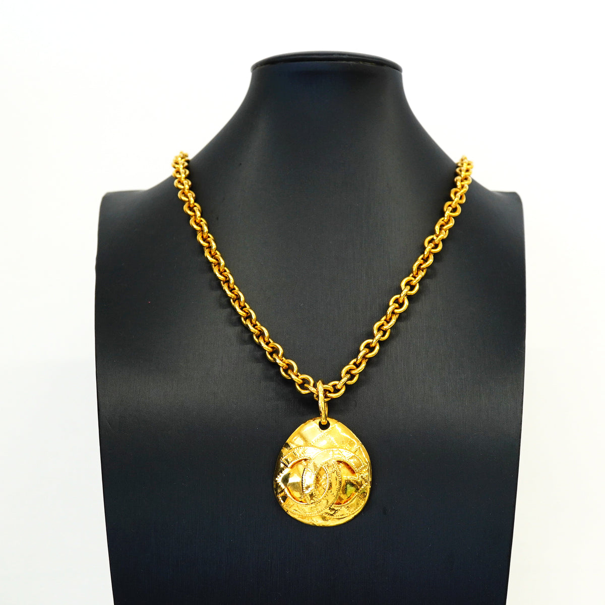 【6jgb0609】シャネル ネックレス ヴィンテージ ココマーク マトラッセ GPメッキ ゴールド【中古】レディース