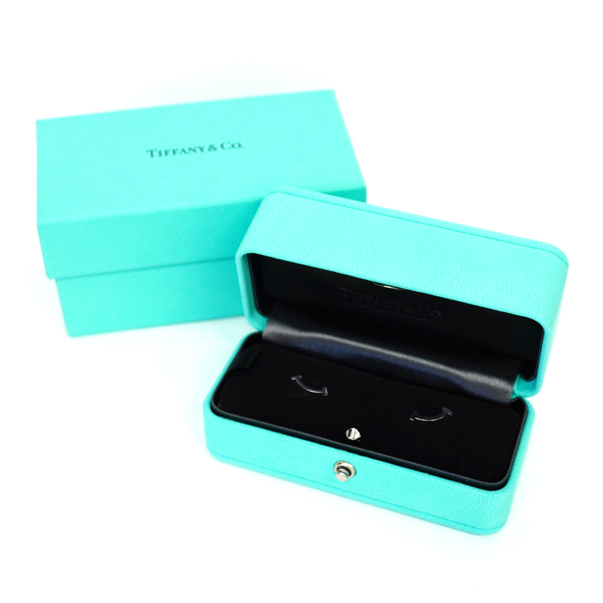 【6jgb0612】ティファニー ピアス Tスマイル K18WG ホワイトゴールド【中古】レディース