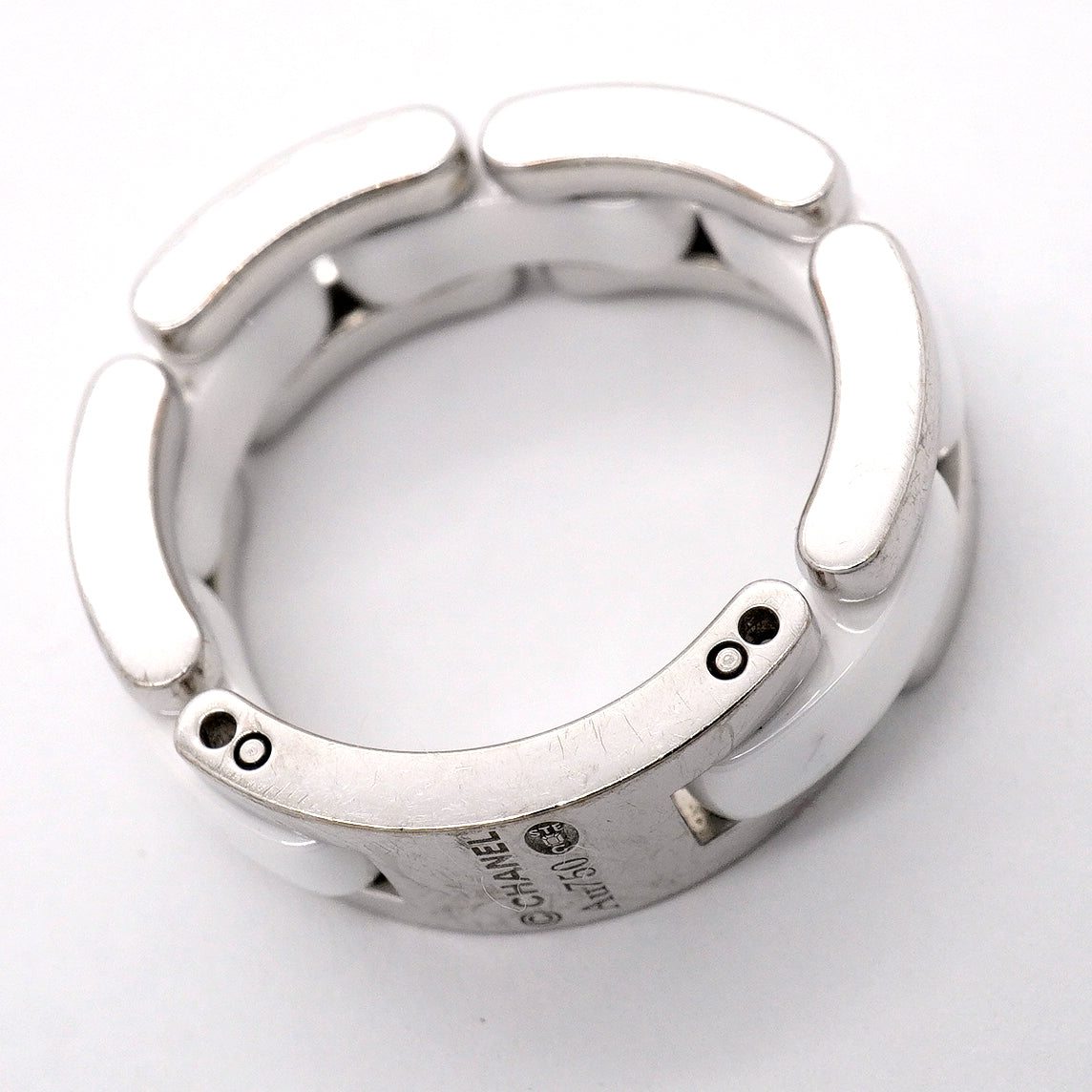 【6jgb0650】シャネル リング ウルトラコレクション K18WG ホワイトゴールド セラミック ホワイト #51【中古】レディース