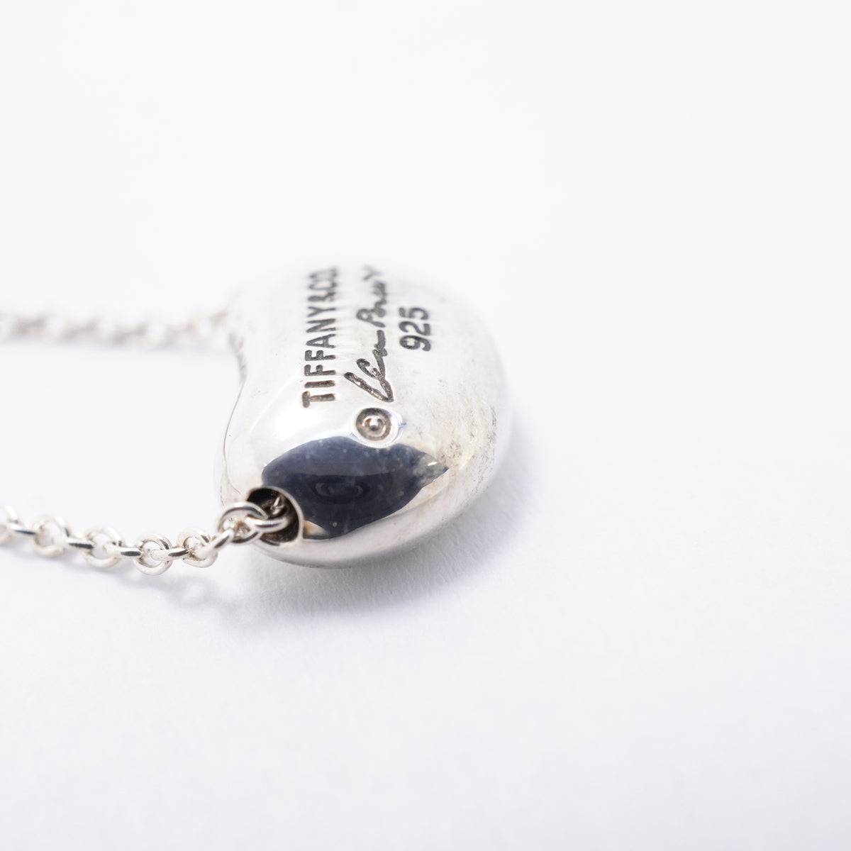 【6jgb0740-k】ティファニー ネックレス ビーン シルバー925【中古】レディース