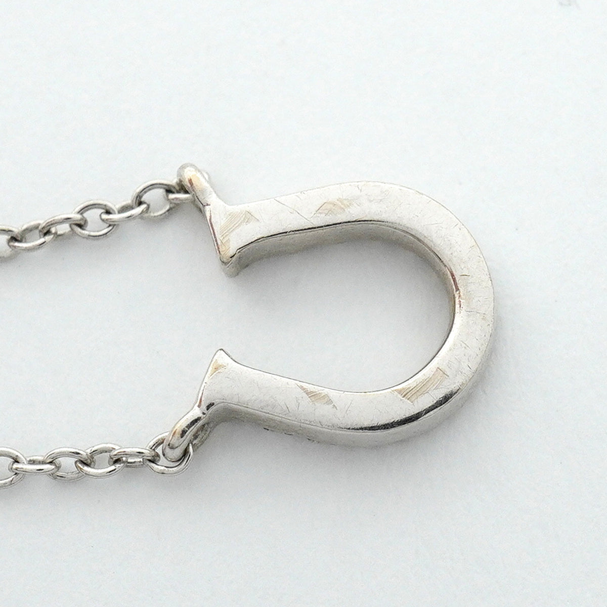 【6jgb0783】ティファニー ネックレス メトロ/ホースシュー K18WG ホワイトゴールド ダイヤモンド【中古】レディース