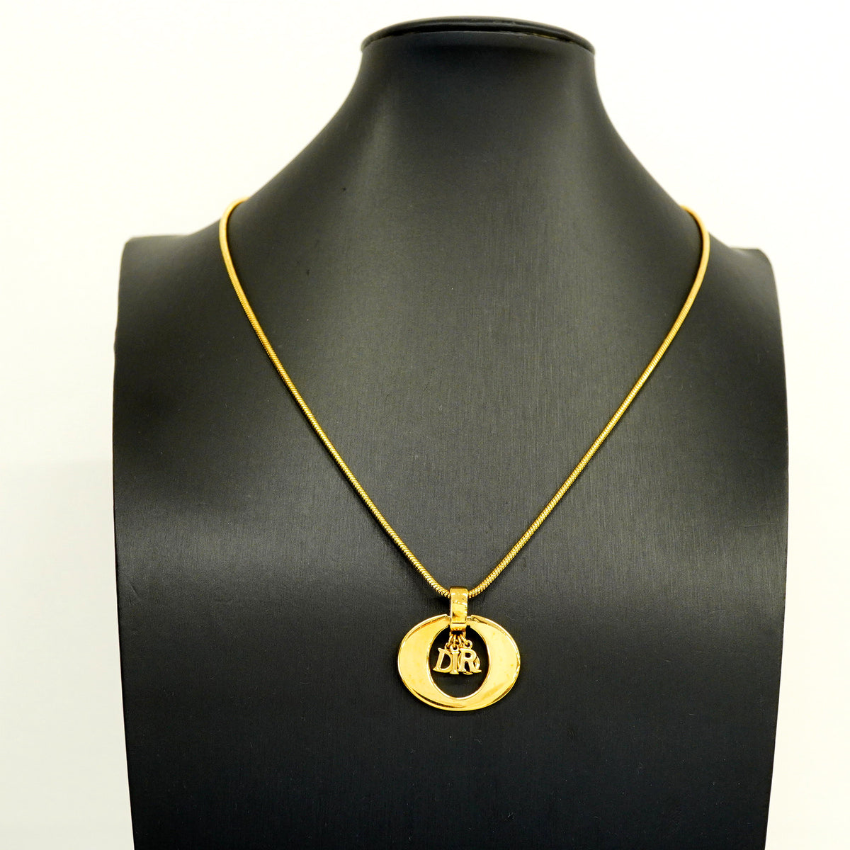 【6jgb0841】クリスチャンディオール ネックレス ディオールロゴ GPメッキ ゴールド【中古】レディース