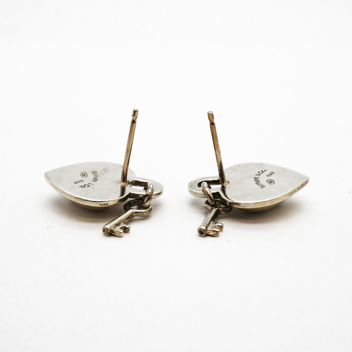 【6jhb0045】ティファニー ピアス ハートロック/キー シルバー925【中古】レディース