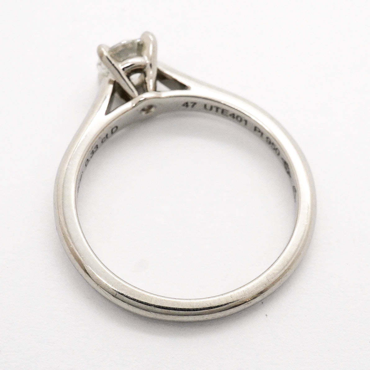【6jhb0063】カルティエ リング ソリテール 1PD Pt950 プラチナ ダイヤモンド 0.33ct #47【中古】レディース