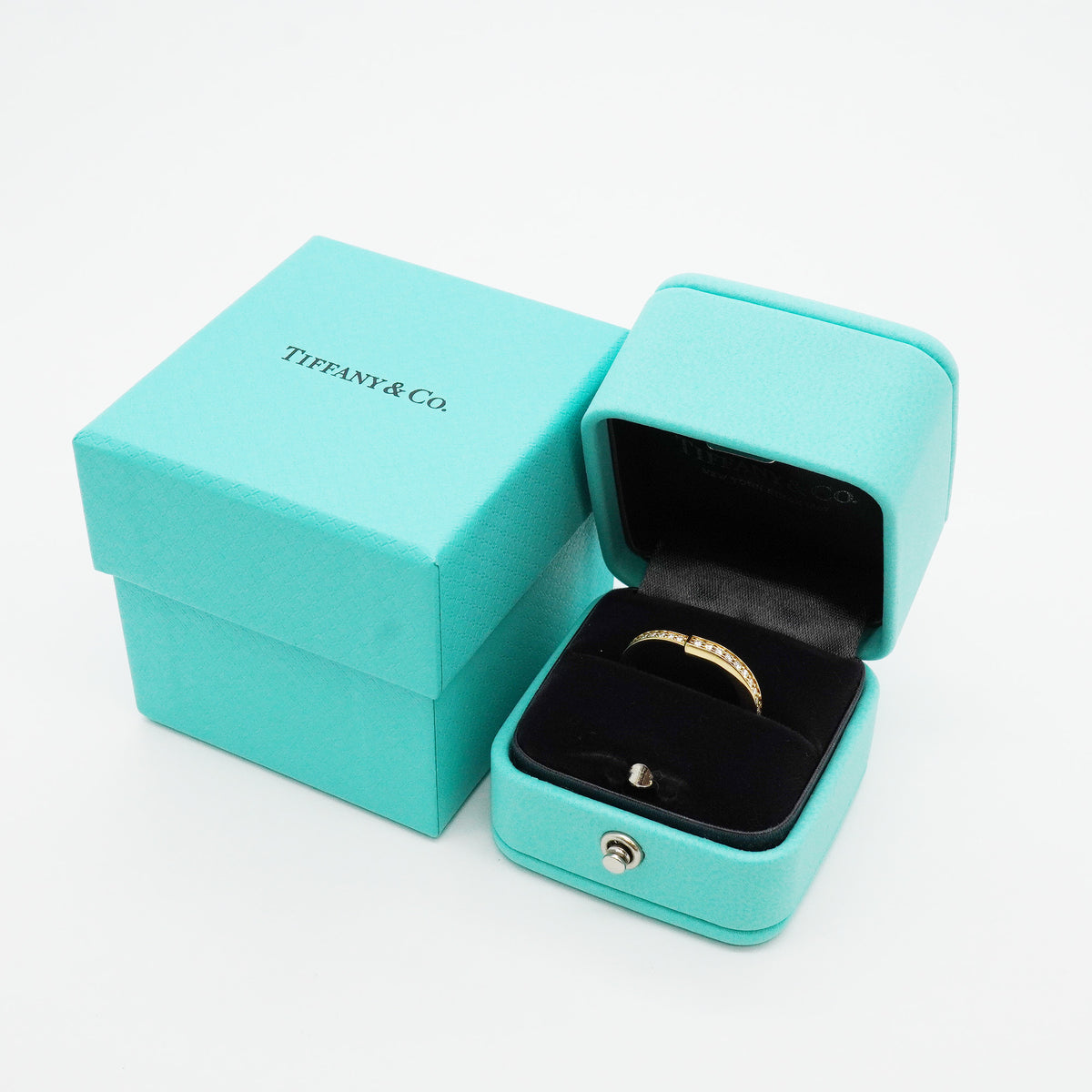 【6jhb0068】ティファニー リング ロック フルダイヤ K18YG イエローゴールド ダイヤモンド 0.36ct 7.5号【中古】レディース