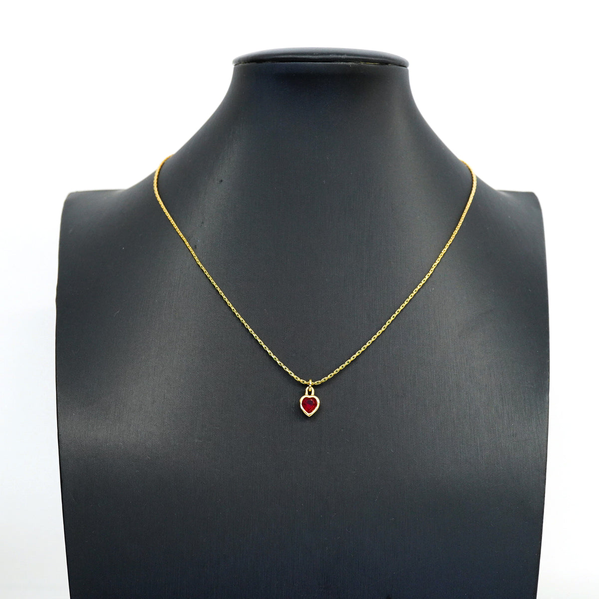 【6jhb0082-k】クリスチャンディオール ネックレス GPメッキ カラーストーン ゴールド レッド【中古】レディース