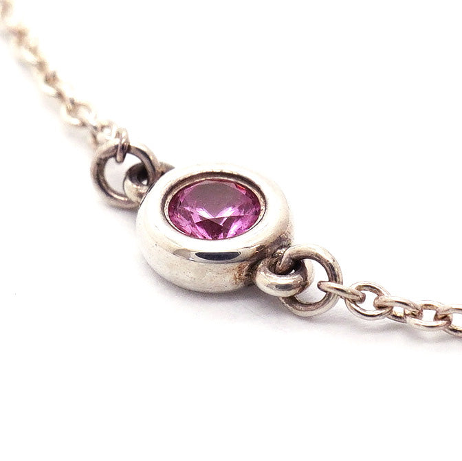 【6jhb0569】ティファニー ブレスレット バイザヤード シルバー925 ピンクサファイア【中古】レディース