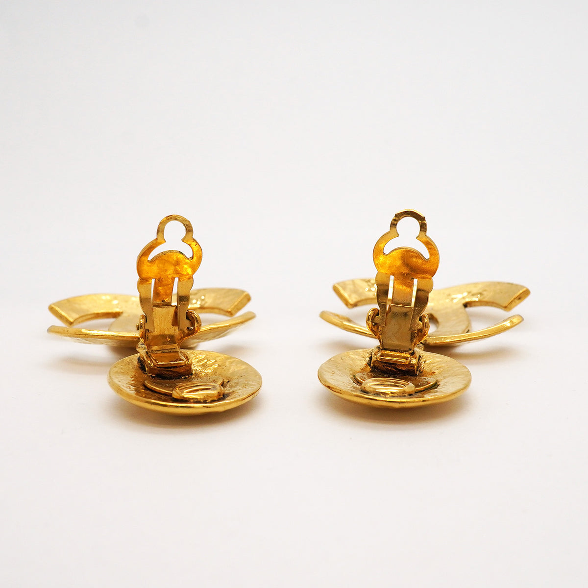 【6jhb0675】シャネル イヤリング ヴィンテージ ココマーク マトラッセ GPメッキ ゴールド【中古】レディース