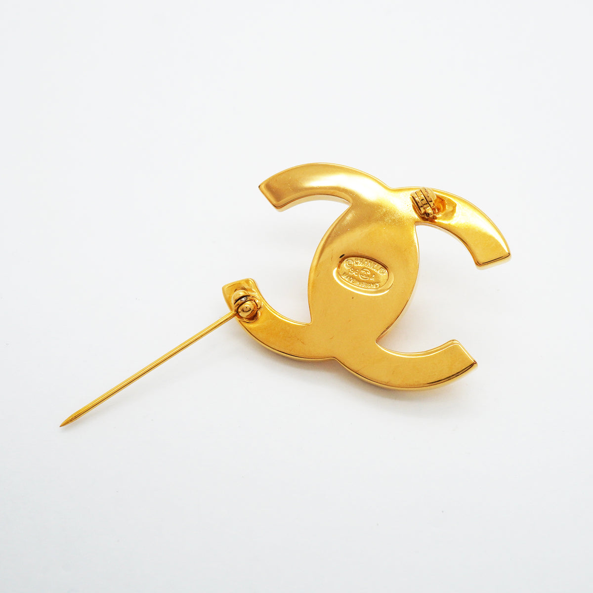 【6jib0096】シャネル ブローチ ヴィンテージ ココマーク ターンロック GPメッキ ゴールド【中古】レディース