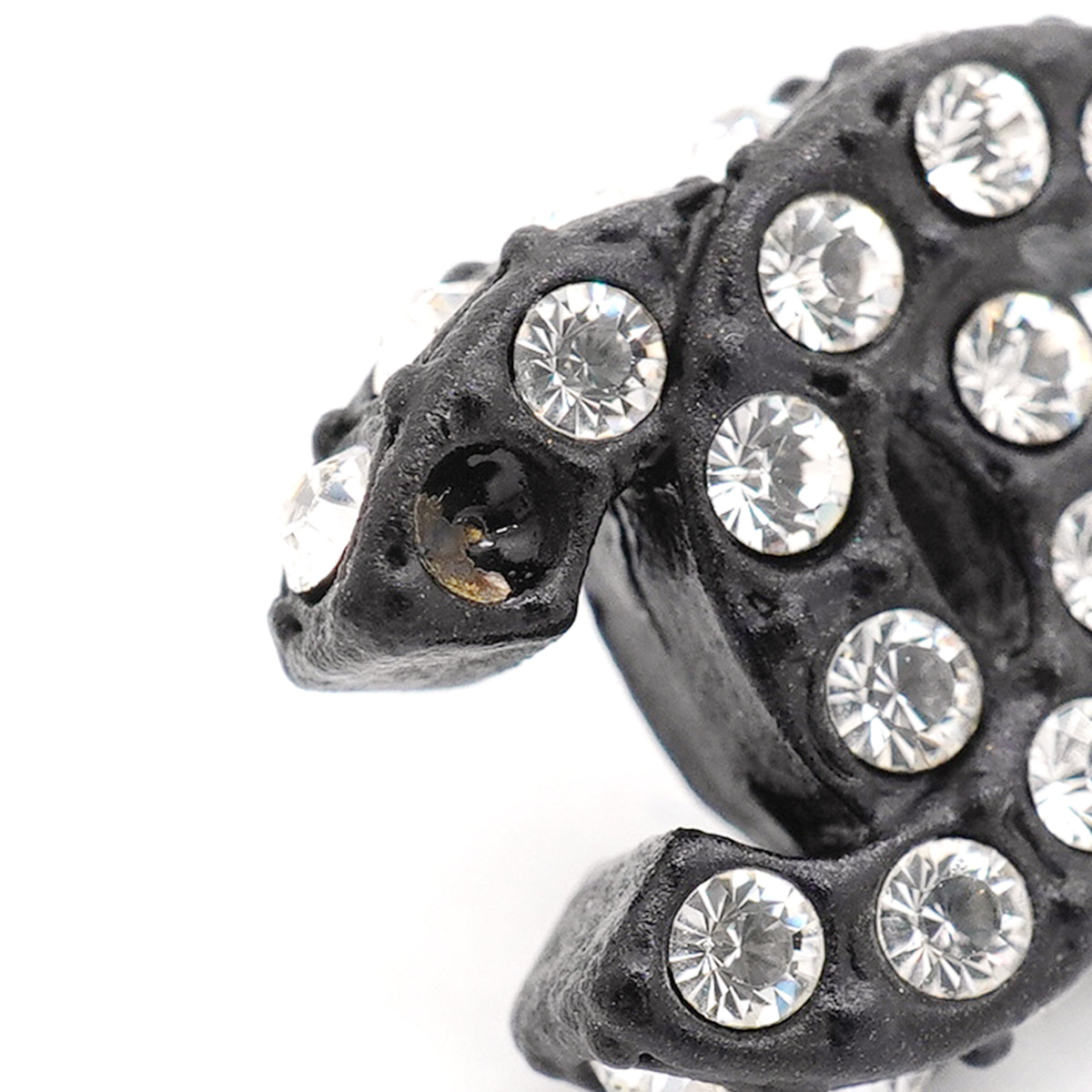 【6jib0144】シャネル ピアス ココマーク プラスチック メタル ラインストーン シルバー ブラック【中古】レディース