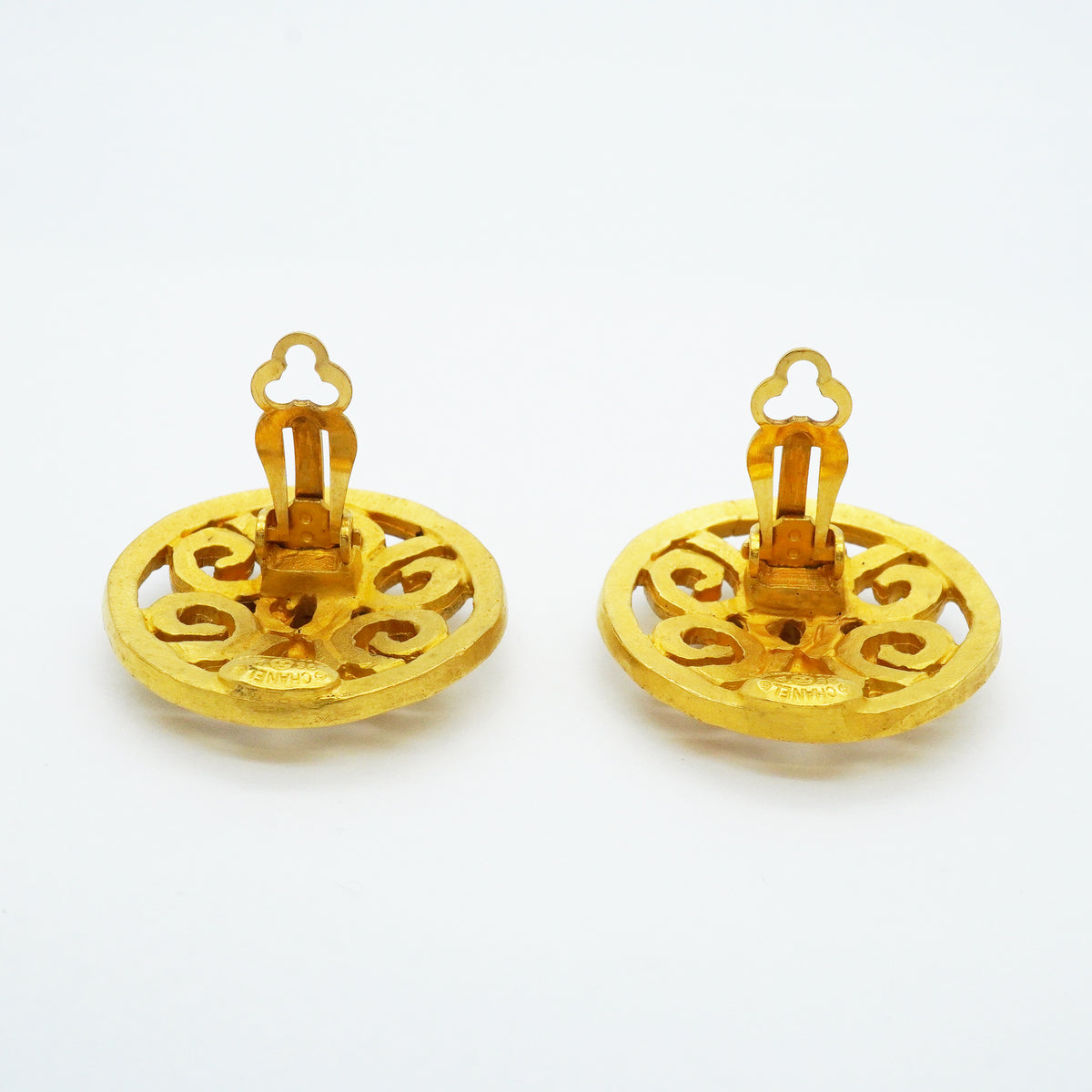【6jib0439】シャネル イヤリング ヴィンテージ ココマーク 丸型 サークル GPメッキ ゴールド【中古】レディース