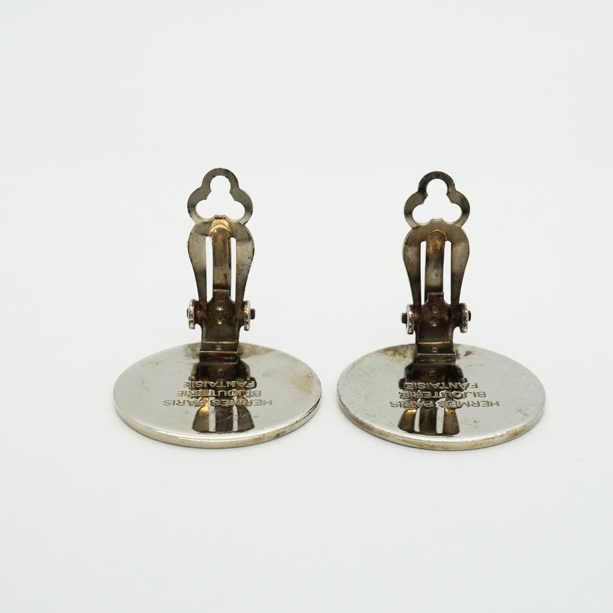 【6jib0525】エルメス イヤリング セリエ メタル シルバー【中古】レディース