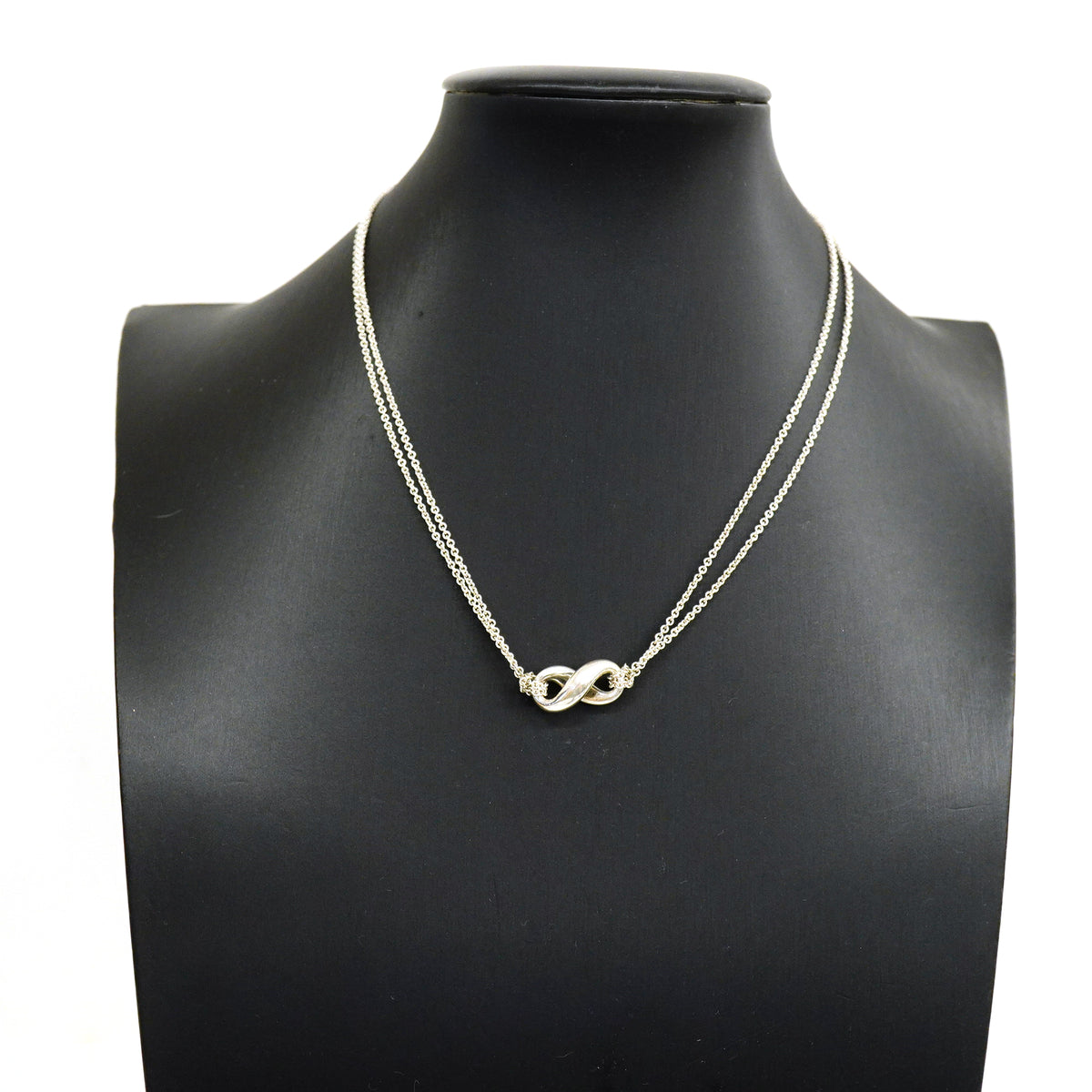【6jib0560】ティファニー ネックレス インフィニティ ダブルチェーン シルバー925【中古】レディース