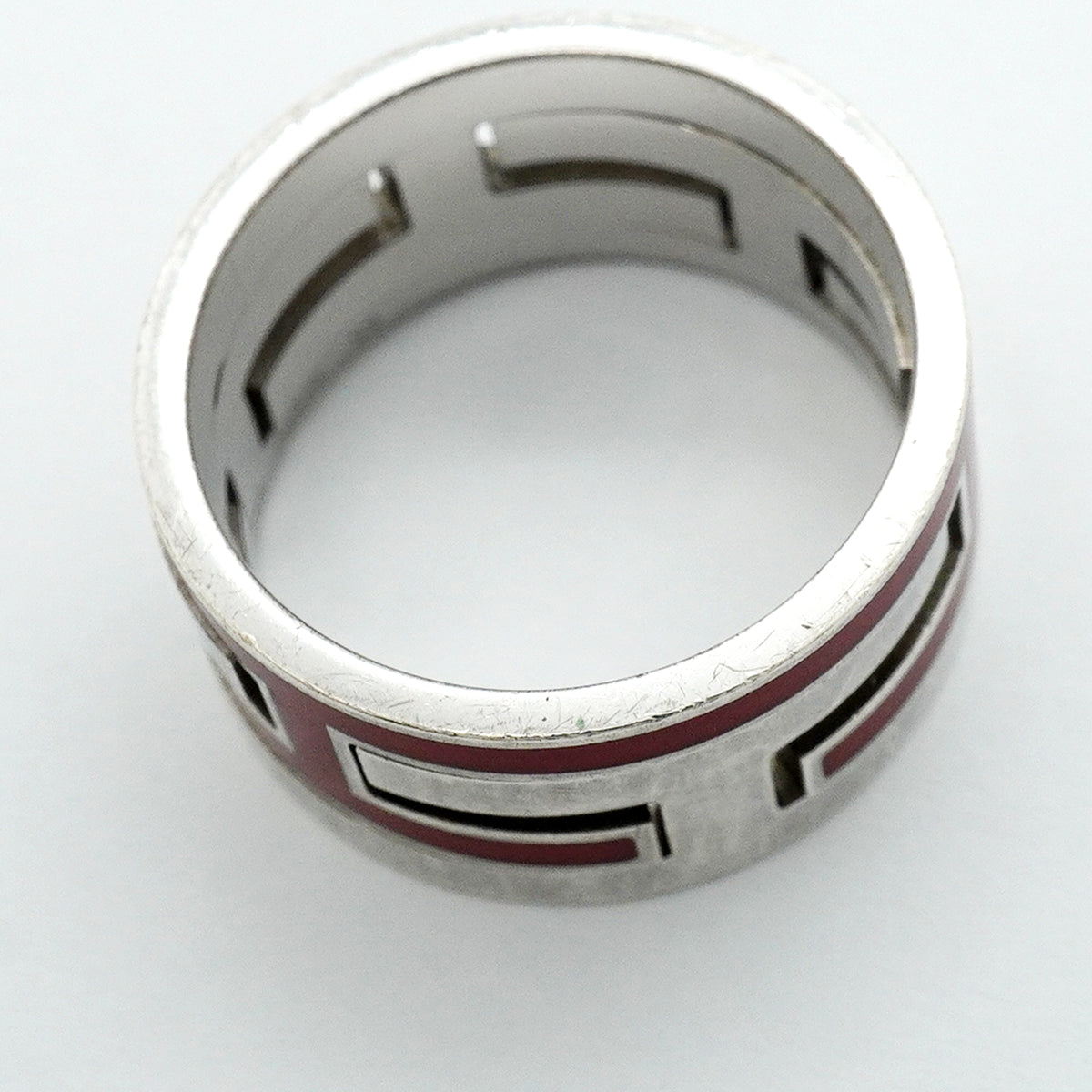 【6jib0609】エルメス リング ムーブアッシュ シルバー925 レッド #53【中古】レディース
