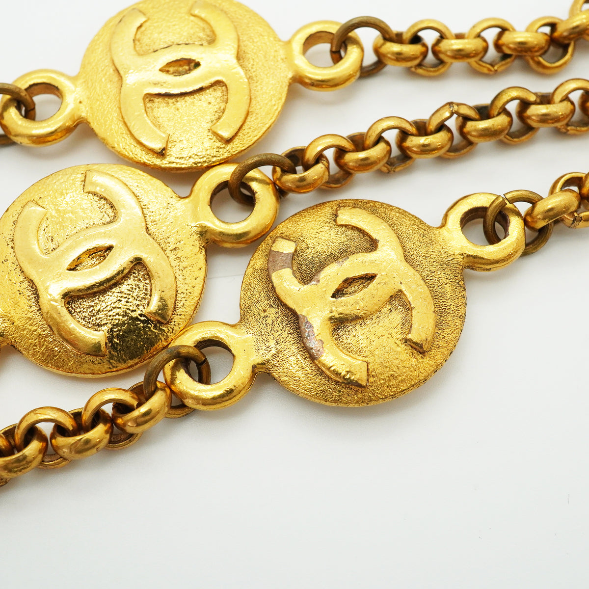 【6jib0693】シャネル ネックレス ヴィンテージ ココマーク 丸型 サークル GPメッキ ゴールド【中古】レディース
