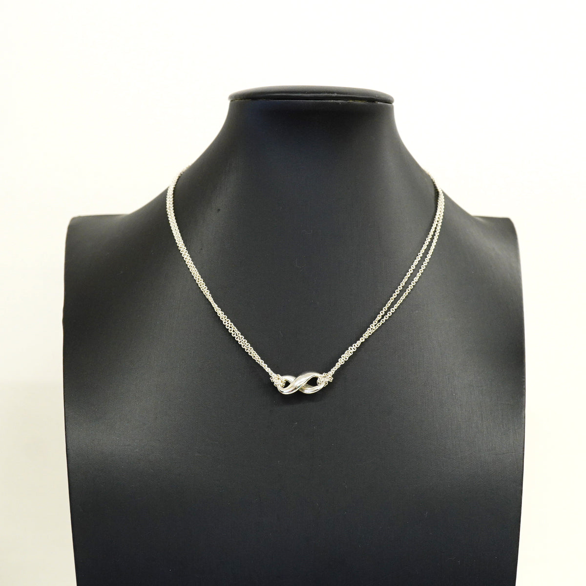 【6jib0725】ティファニー ネックレス インフィニティ ダブルチェーン シルバー925【中古】レディース