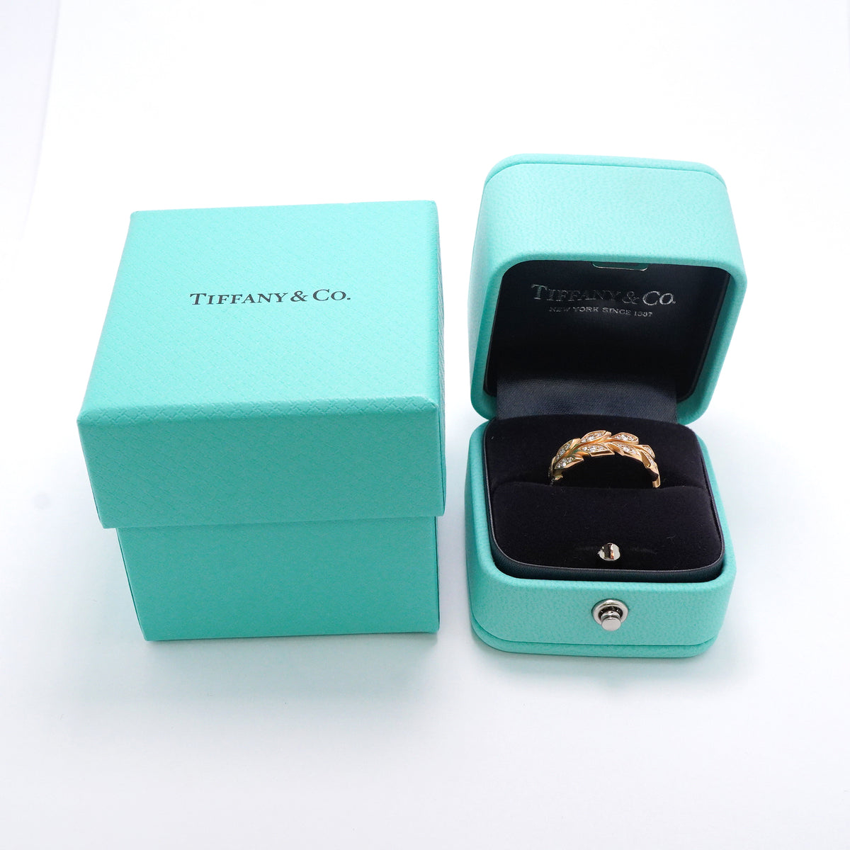 【6jkb0037】ティファニー リング ビクトリア/ヴァイン K18PG ピンクゴールド ダイヤモンド 0.38ct 14号【中古】レディース
