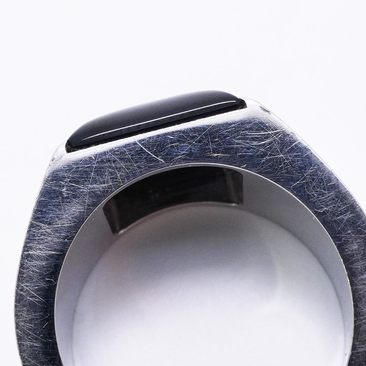【6jkb0072】カルティエ リング タンクマックス K18WG ホワイトゴールド オニキス #59【中古】メンズ