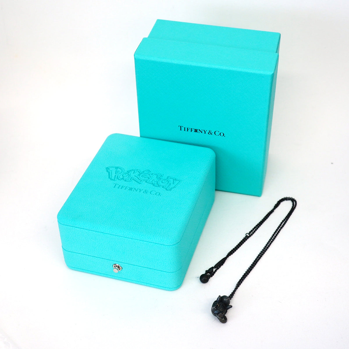 【6jkb0133】ティファニー ネックレス ポケモンコラボ/ゼニガメ シルバー925 ダイヤモンド ブラック【中古】メンズ レディース ユニセックス
