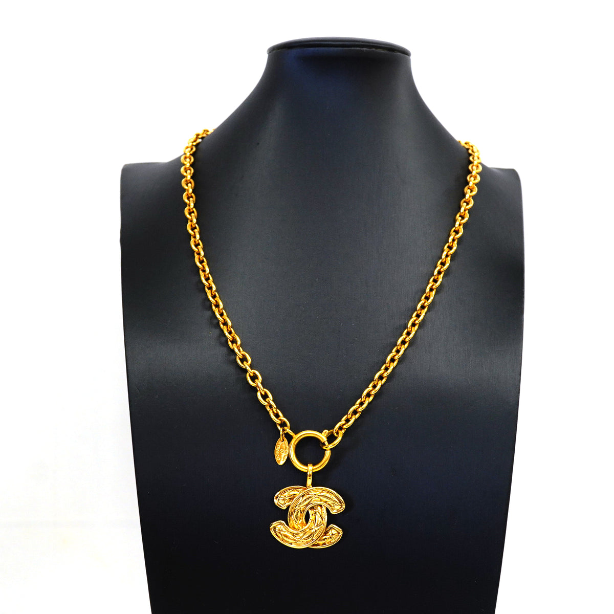 【6jkb0434】シャネル ネックレス ヴィンテージ ココマーク マトラッセ GPメッキ ゴールド【中古】レディース