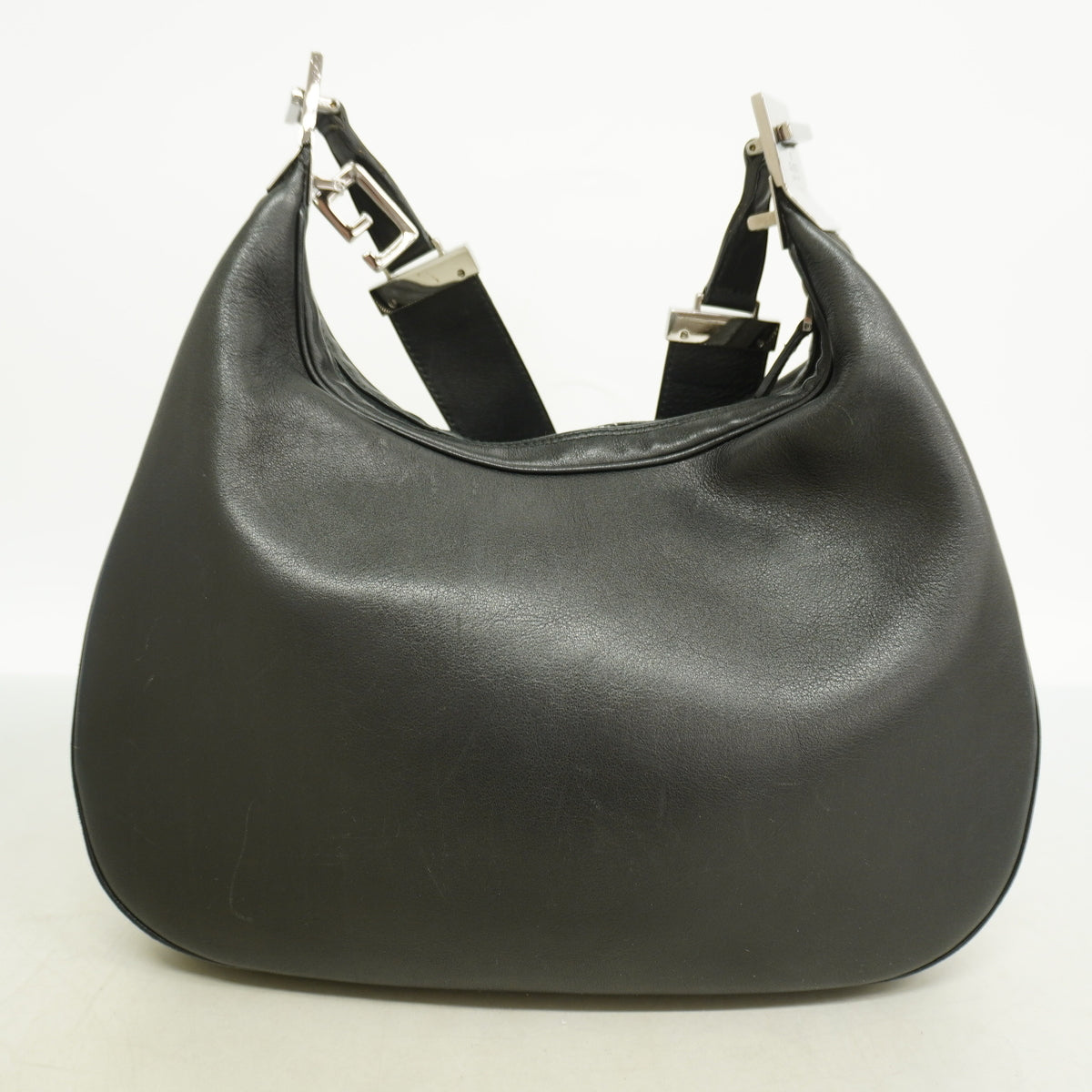 【6ka0117】グッチ ショルダーバッグ 001 3315 レザー ブラック シルバー金具【中古】レディース