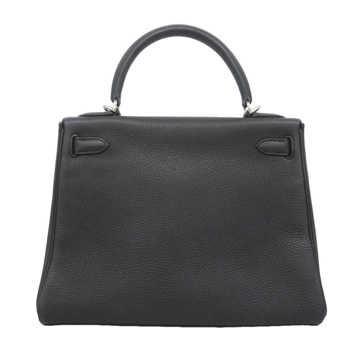【6ka0483】エルメス ハンドバッグ ケリー28 トゴ ブラック シルバー金具 □K刻印 2wayバッグ【中古】レディース
