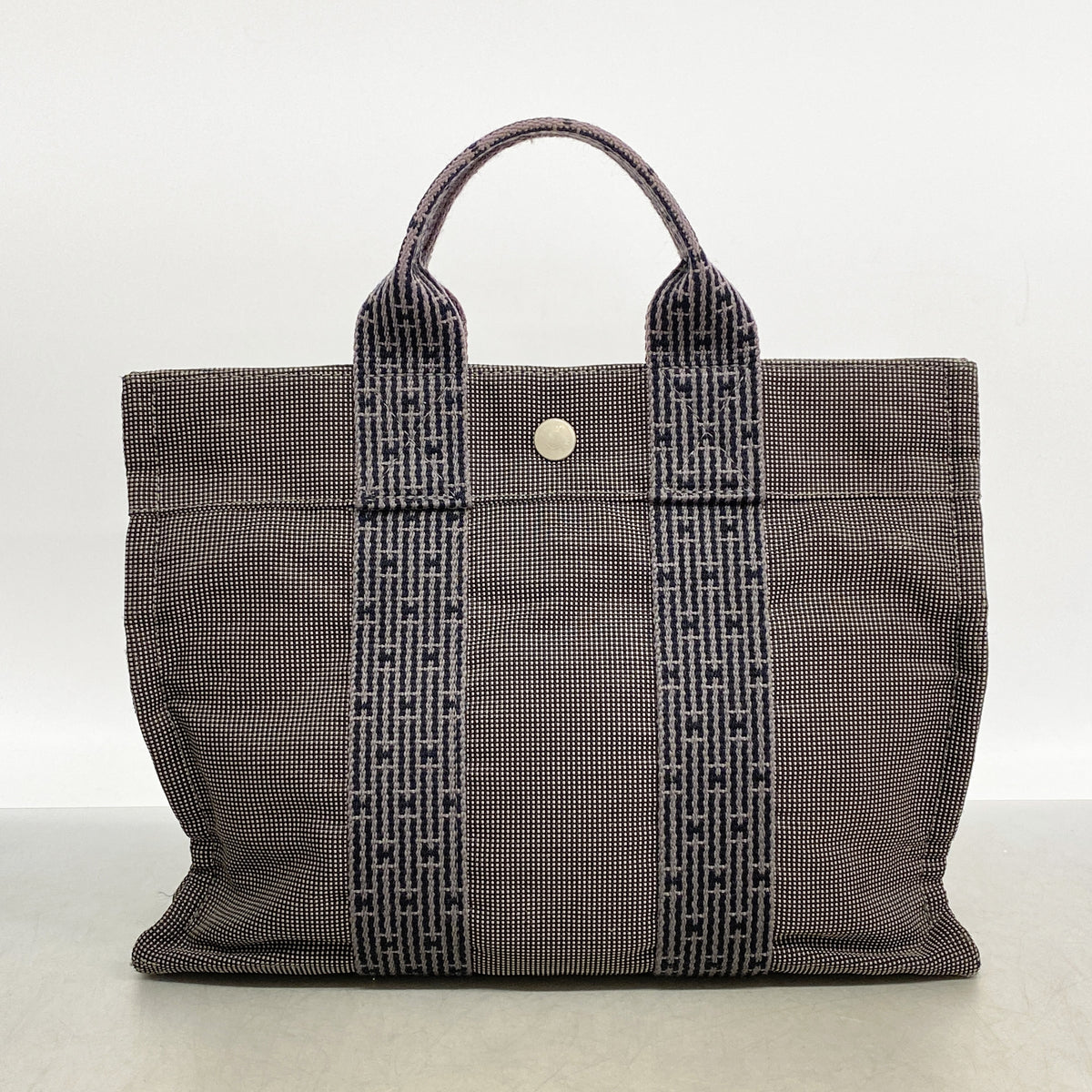 【6kb0684】エルメス トートバッグ エールラインPM ナイロン グレー シルバー金具【中古】メンズ レディース ユニセックス