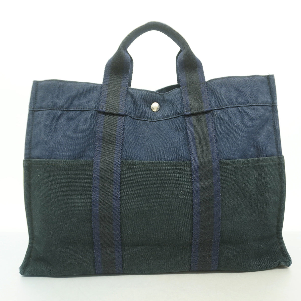 【6kb1656】エルメス トートバッグ フールトゥMM キャンバス ブラック シルバー金具【中古】メンズ レディース ユニセックス