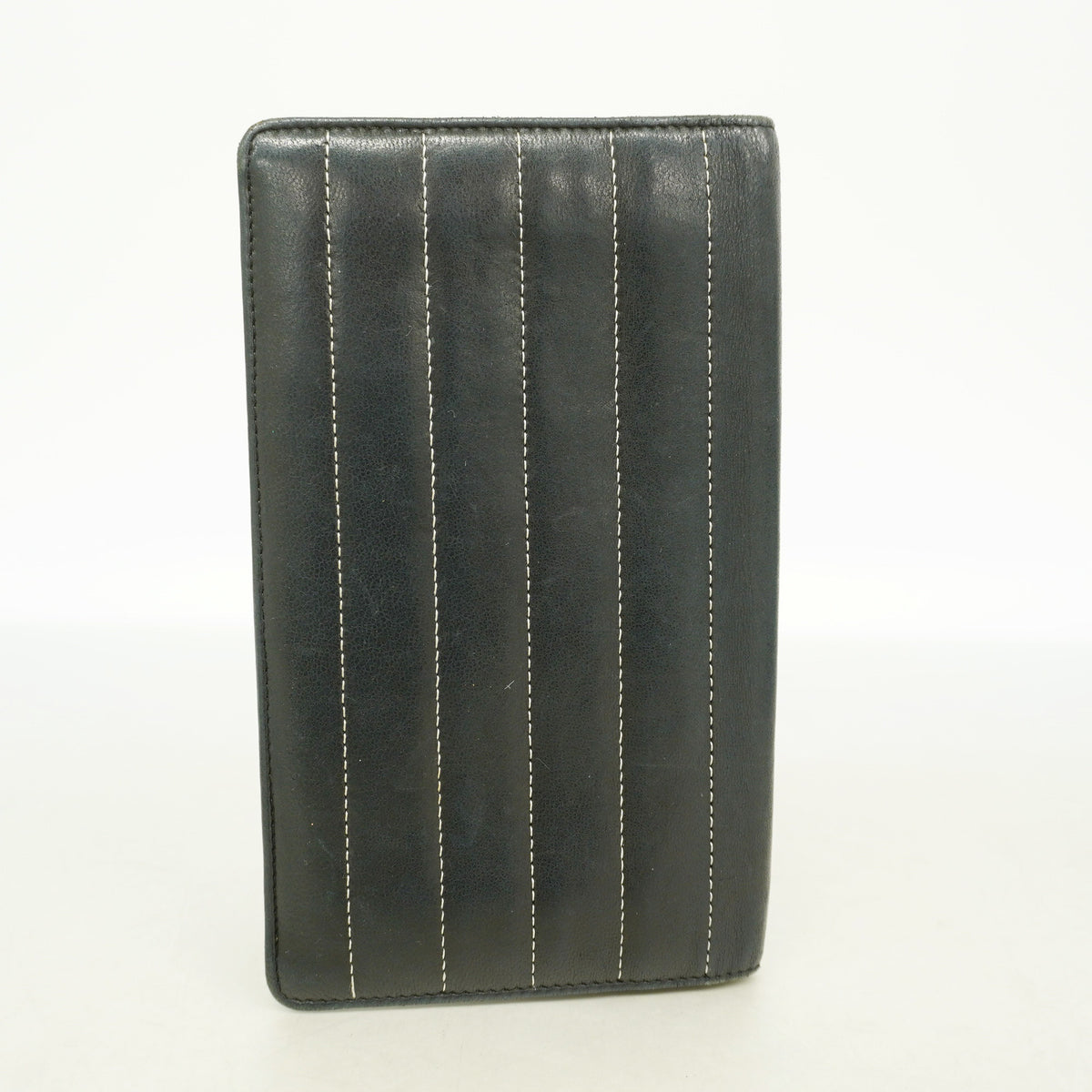 【6kb1703】シャネル 長財布 マドモアゼル ラムスキン ブラック シルバー金具【中古】レディース