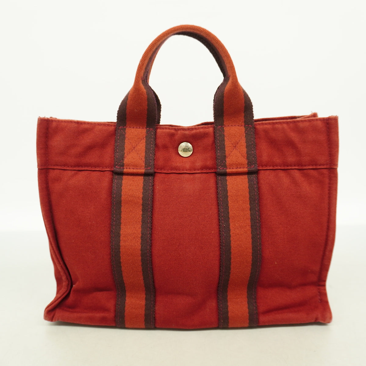 【6kb1717】エルメス ハンドバッグ フールトゥPM キャンバス ボルドー シルバー金具【中古】レディース