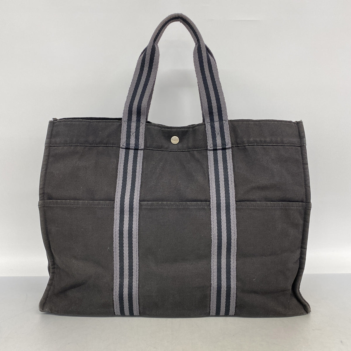 【6kc2024】エルメス トートバッグ フールトゥGM キャンバス ブラック シルバー金具【中古】メンズ レディース ユニセックス