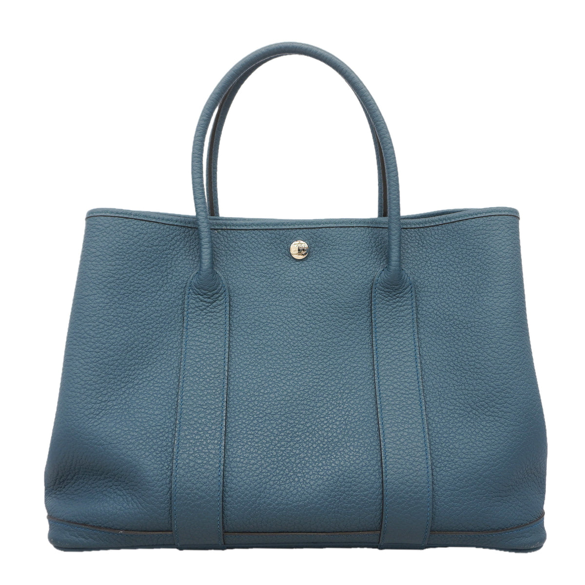 【6kc2157】エルメス トートバッグ ガーデンパーティPM カントリー ブルートンペット シルバー金具 □R刻印【中古】レディース