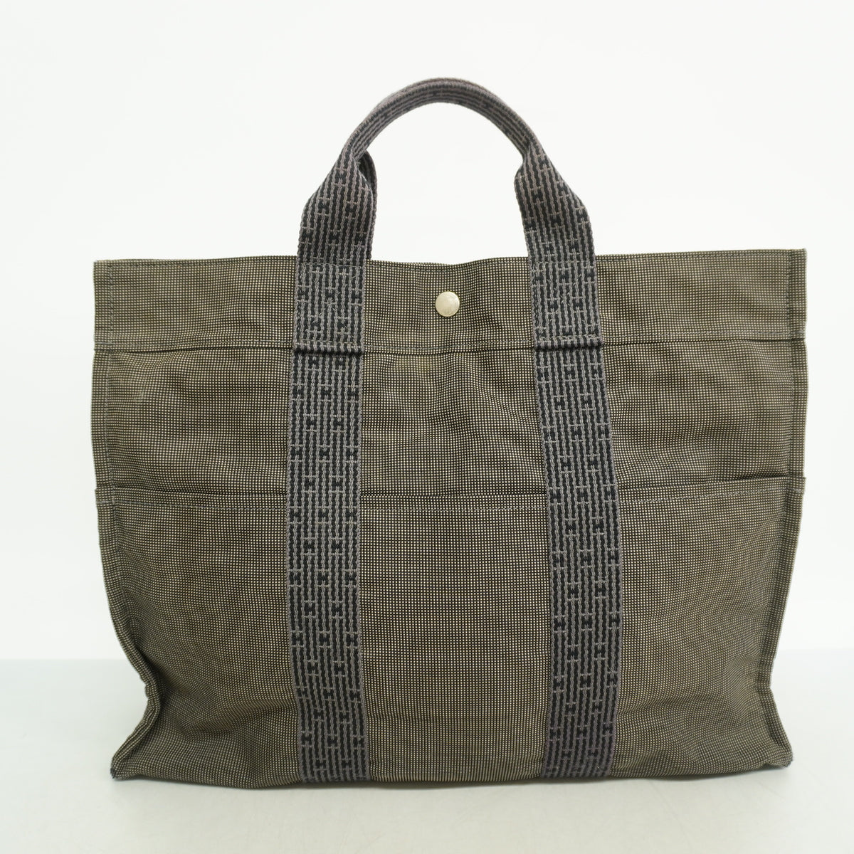 【6kc2327】エルメス トートバッグ エールラインMM ナイロン グレー シルバー金具【中古】メンズ レディース ユニセックス