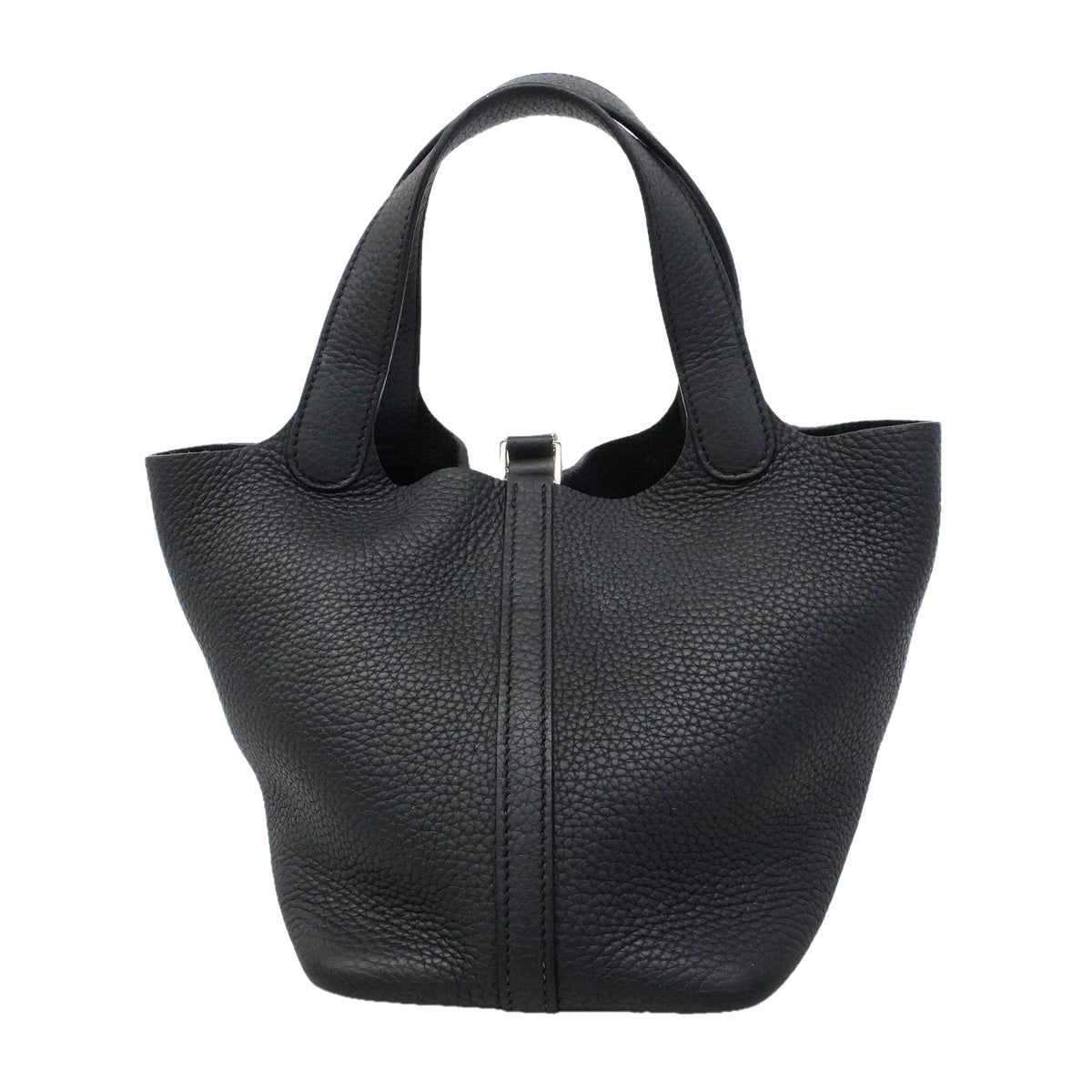 【6kc2400】エルメス ハンドバッグ ピコタンロックPM トリヨンクレマンス ブラック シルバー金具 W刻印【中古】レディース