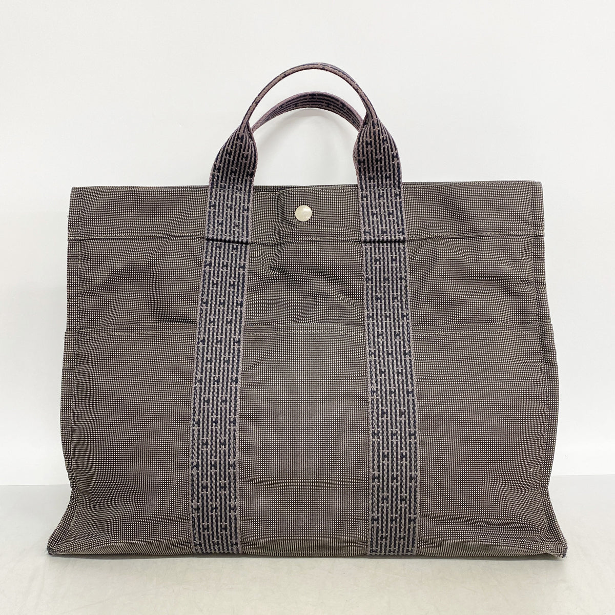 【6kc2691】エルメス トートバッグ エールラインMM ナイロン グレー シルバー金具【中古】メンズ レディース ユニセックス