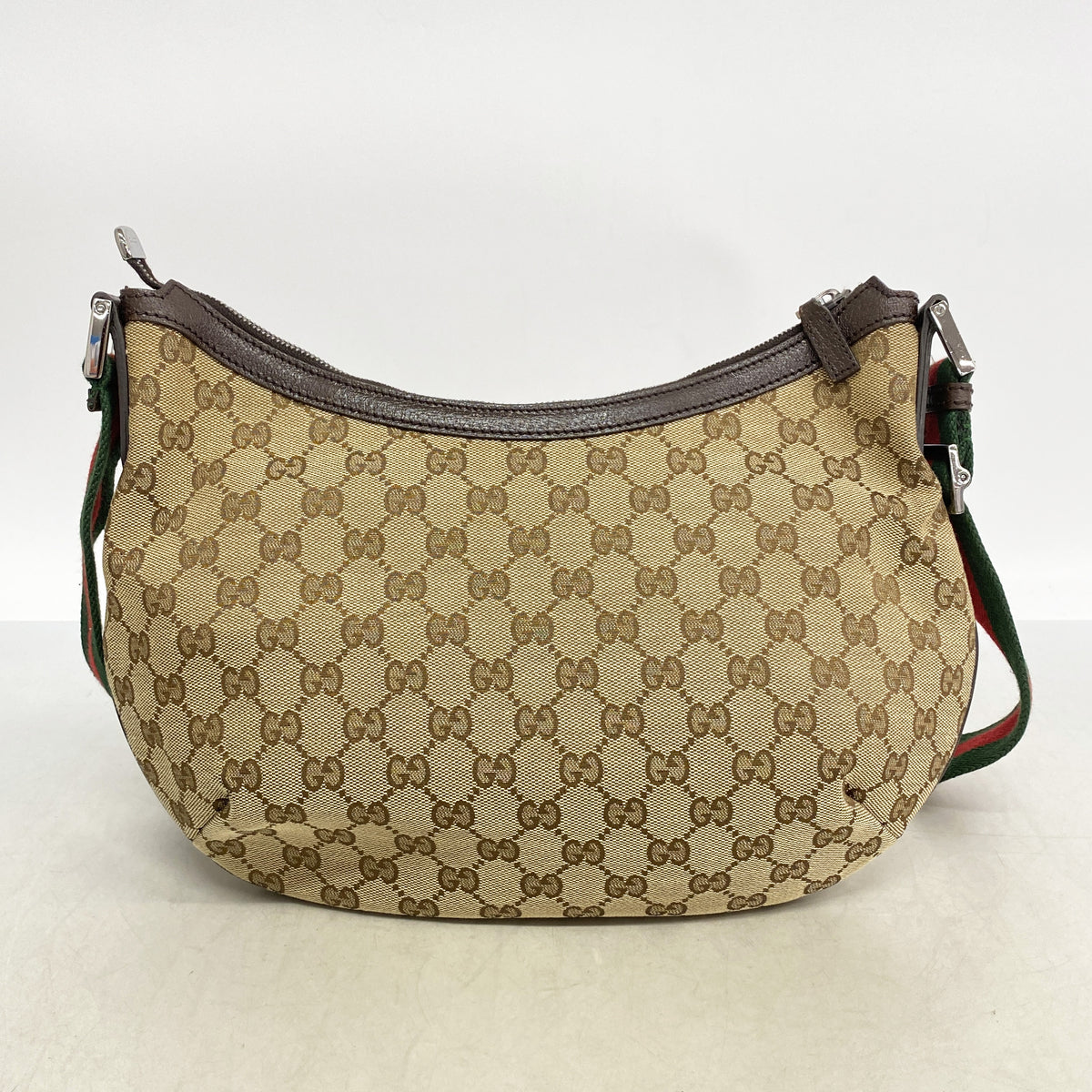 【6kc2919】グッチ ショルダーバッグ GGキャンバス/シェリーライン 181092 キャンバス ブラウン シルバー金具【中古】レディース