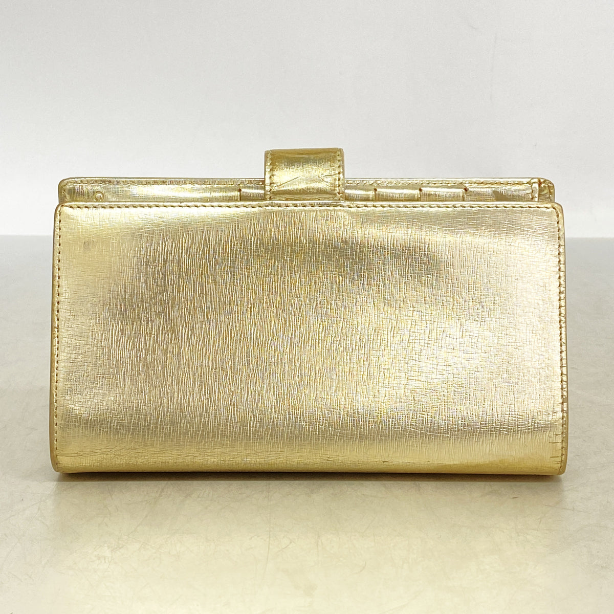 【6kc3171】シャネル 長財布 レザー ゴールド ゴールド金具【中古】レディース