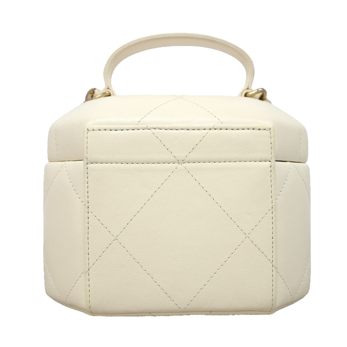 【6kd3376】シャネル バニティバッグ マトラッセ チェーンショルダー ラムスキン アイボリー シャンパンゴールド金具 2wayバッグ【中古】レディース