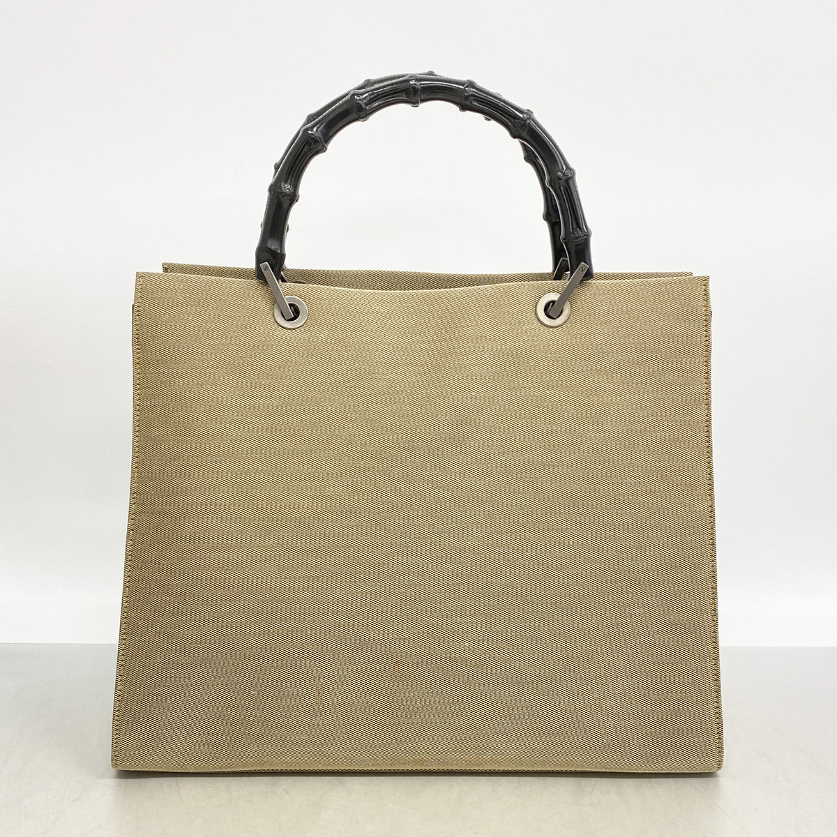 【6kd3418】グッチ ハンドバッグ バンブー 002 1010 ナイロンキャンバス カーキ シルバー金具【中古】レディース