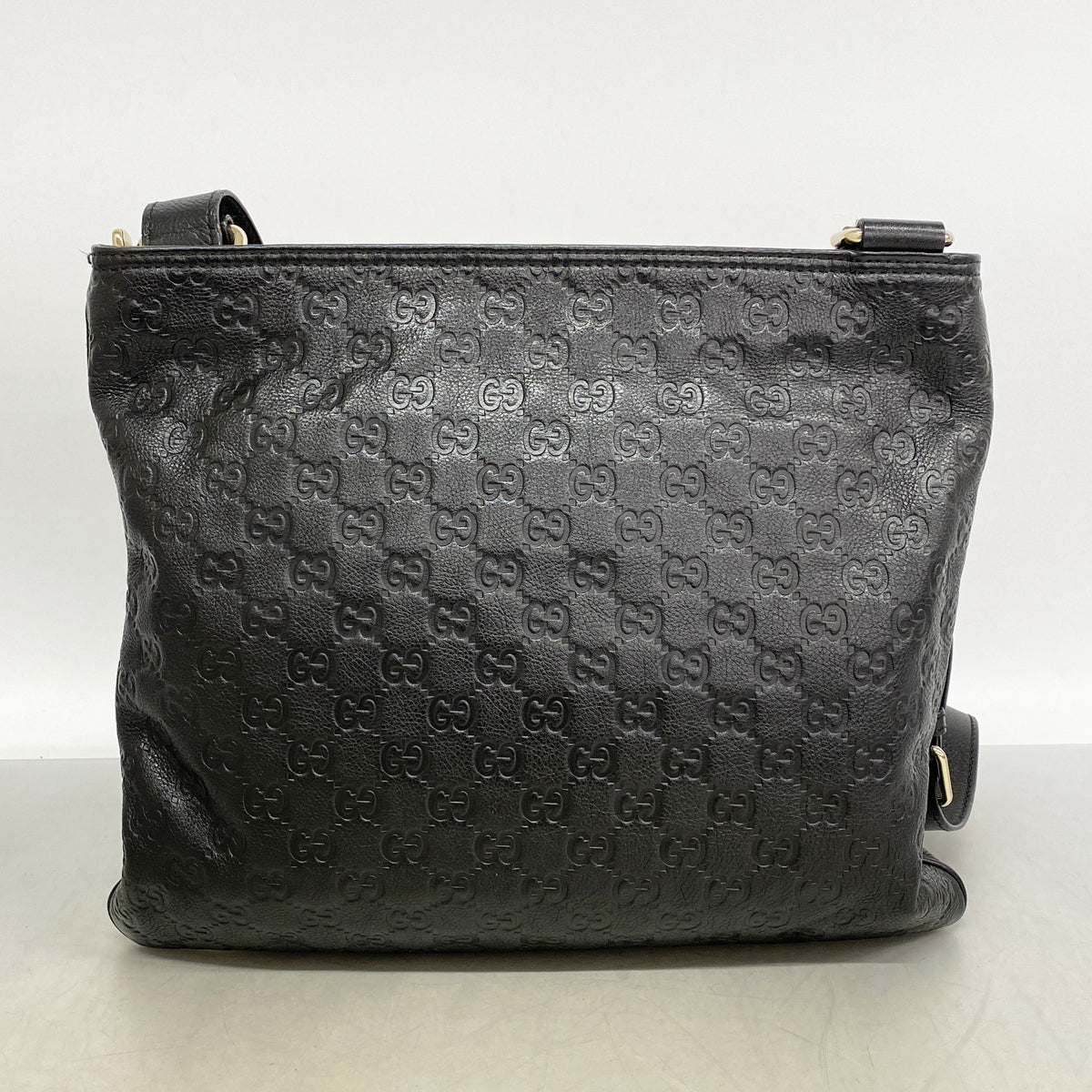 【6kd3528】グッチ ショルダーバッグ グッチシマ 201446 レザー ブラック シャンパンゴールド金具【中古】レディース