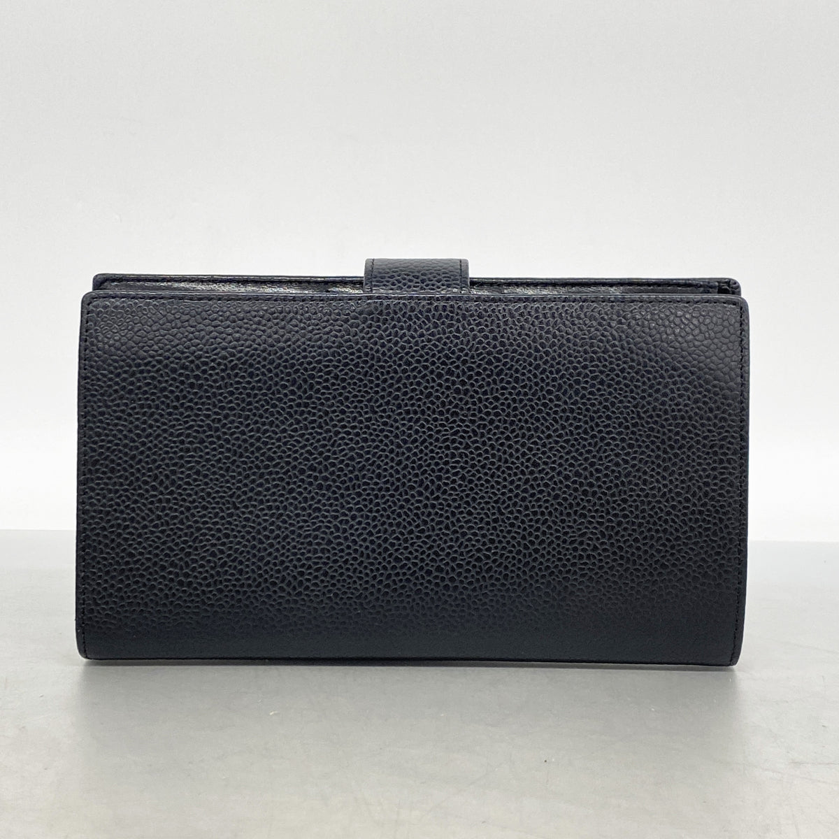 【6kd3555】シャネル 長財布 キャビアスキン ブラック ゴールド金具【中古】レディース