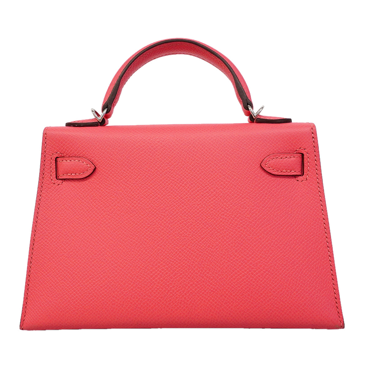 【6kd3859-g】エルメス ハンドバッグ ミニケリー2 ヴォーエプソン ローズアザレ シルバー金具 W刻印 2wayバッグ【中古】レディース