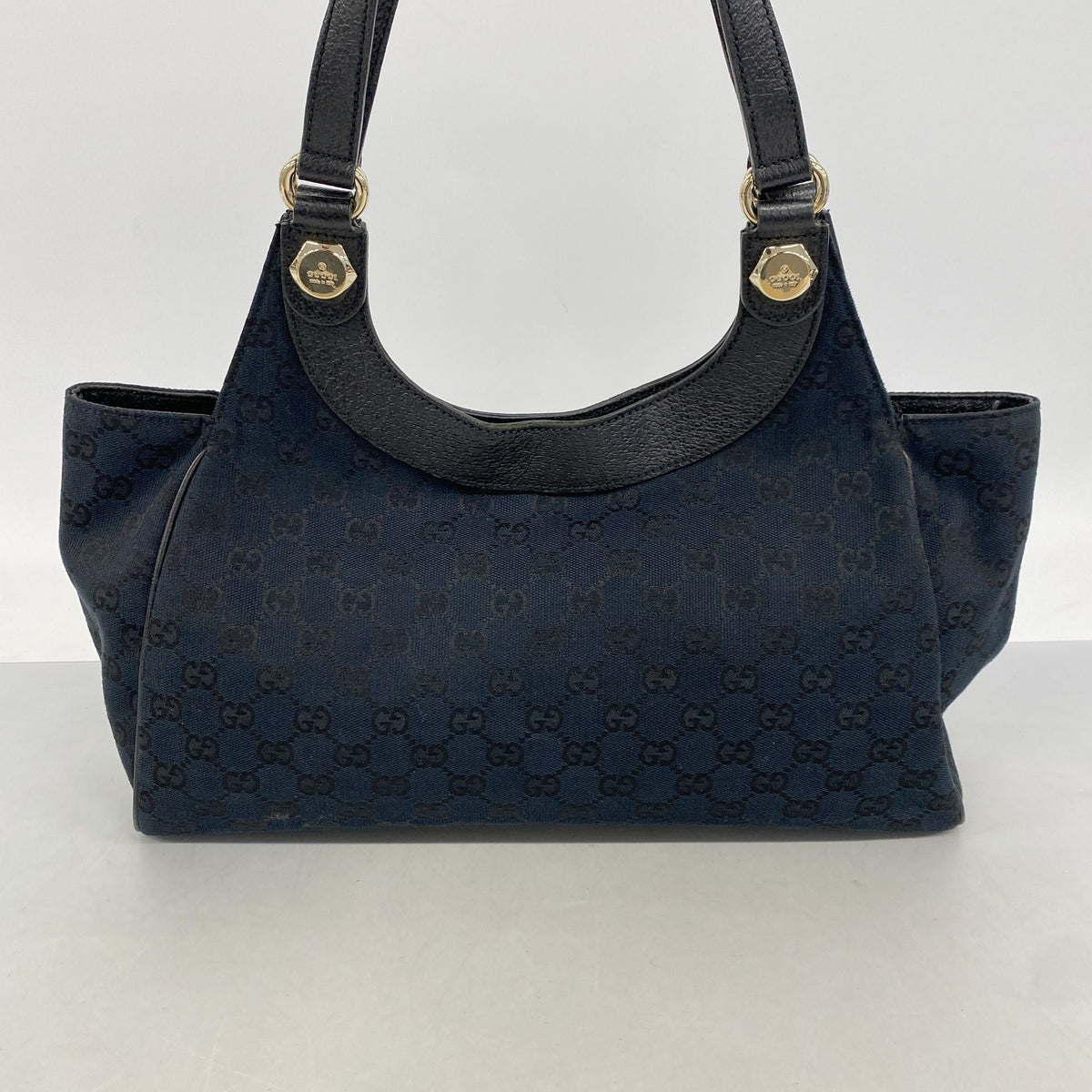 【6kd3950】グッチ ショルダーバッグ GGキャンバス 154982 キャンバス ブラック シャンパンゴールド金具【中古】レディース
